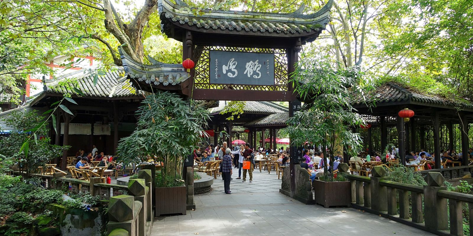 Herbaciarnia w Parku Ludowym w Chengdu